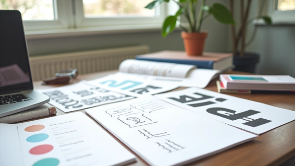 Studio de conception typographique moderne avec échantillons de polices et matériel de référence