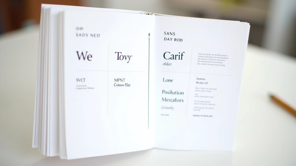 Comparaison visuelle de polices serif et sans-serif côte à côte sur une feuille de papier blanc